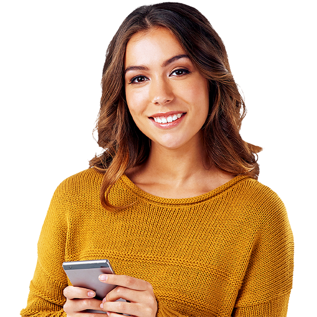 woman with phone