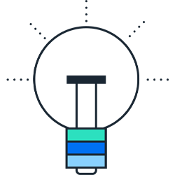 Intelligence light bulb pictogram