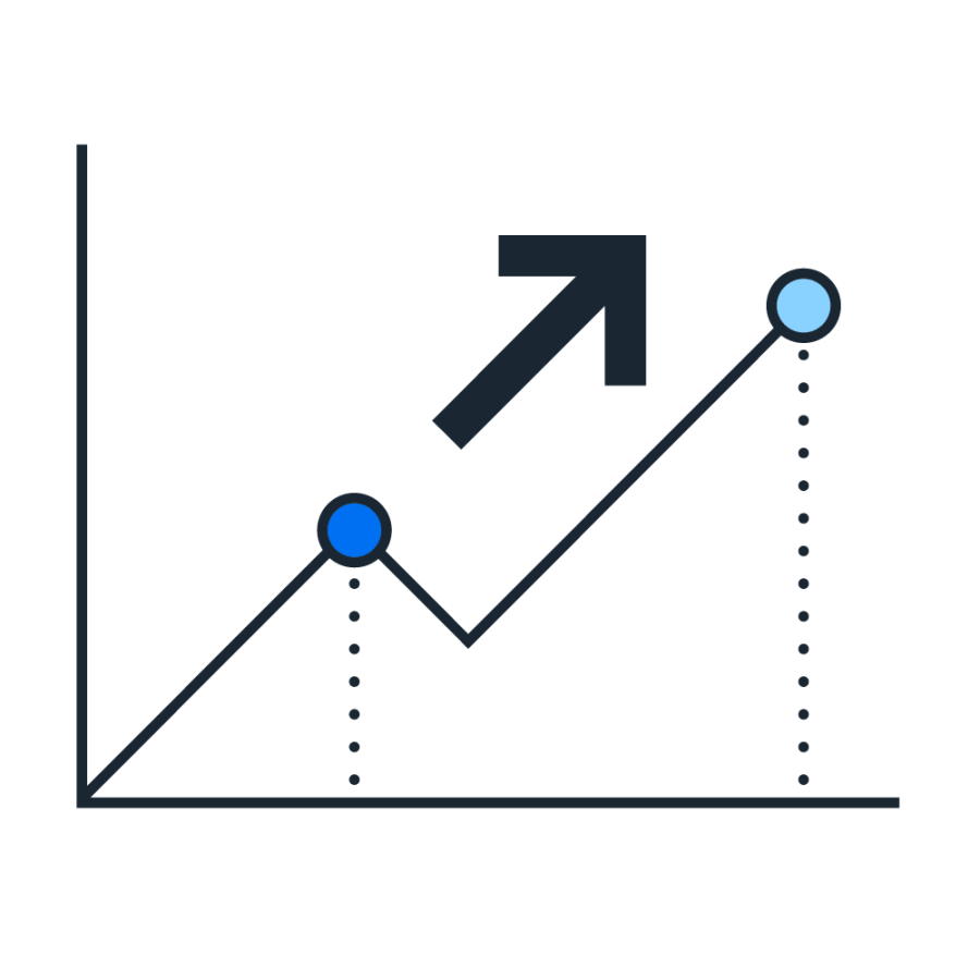 Line chart pictogram