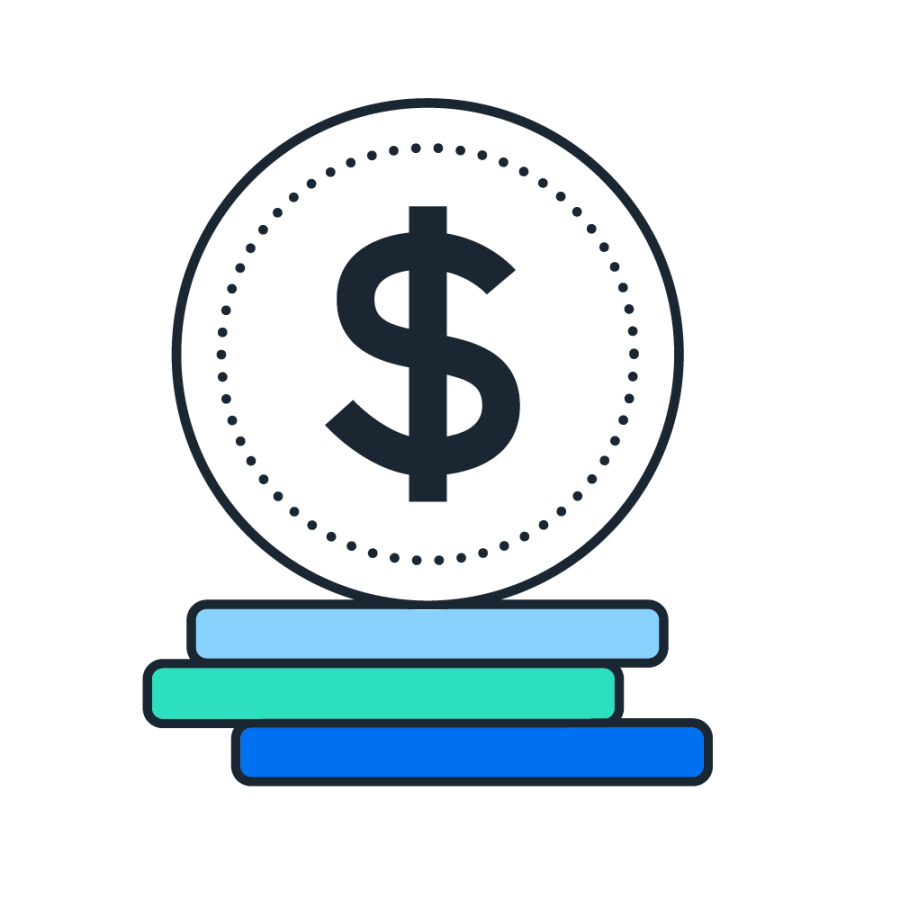 graphic of coins and dollar sign
