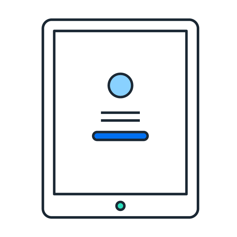 graphic of tablet and app