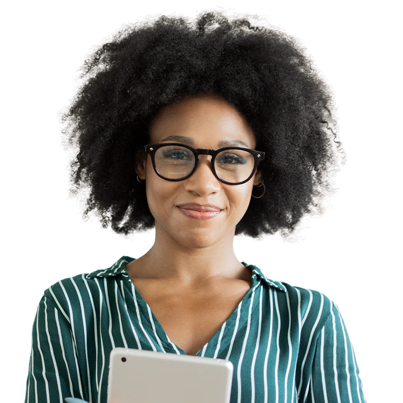 woman using tablet